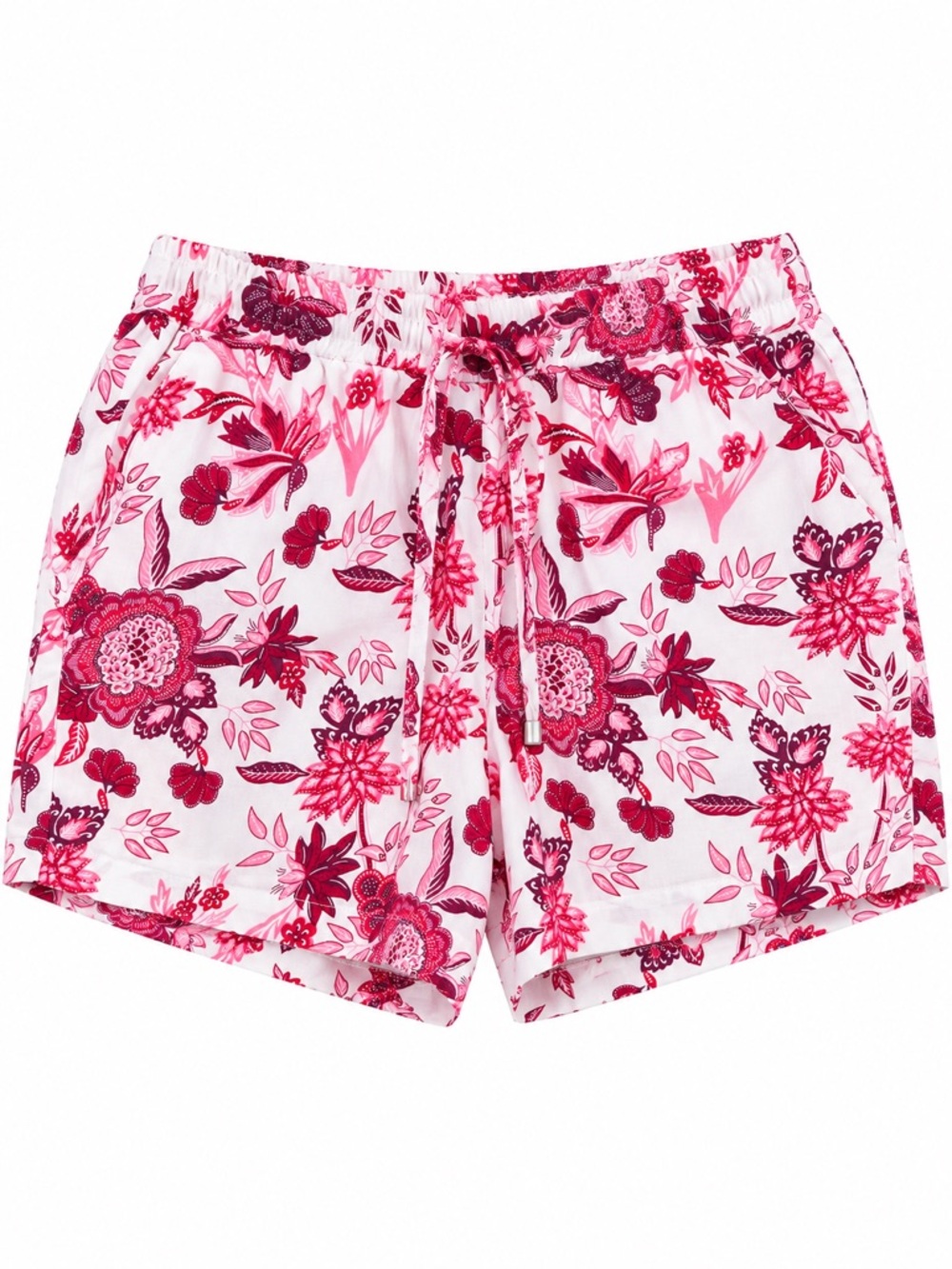 Tommy Bahama Women’s Floral Linen Blend Pull-On Shorts in Pink & White | Size S